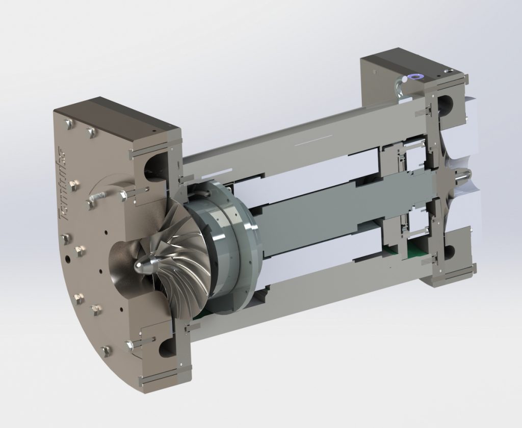 Tamturbo compressor core, impeller and AMBs